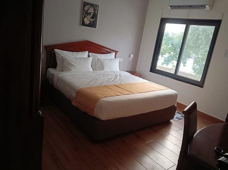 Luxury Cottage Interiors at Choice Resort Bhopal Interior of a luxury cottage at Choice Resort Bhopal with private balcony