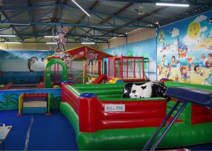 Kids play area and bull ride at Choice Resort adventure activities park