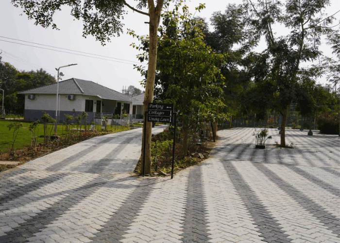 Nature walk pathways and cottage resort in Bhopal