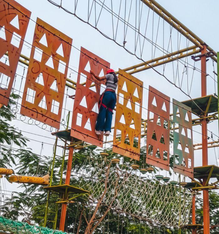 Rock climbing wall at Choice Resort Bhopal