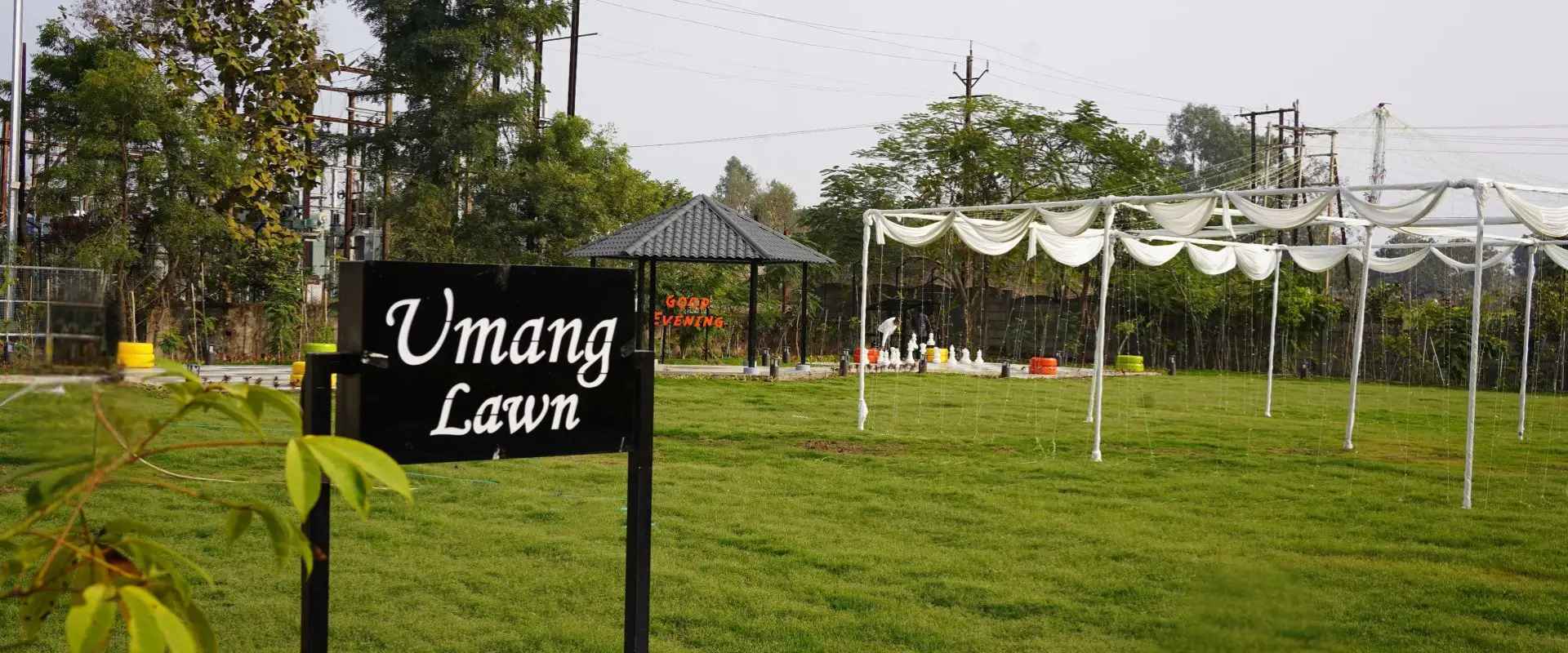 Umang wedding lawn at Choice Resort Bhopal — open-air event venue on Kolar Road